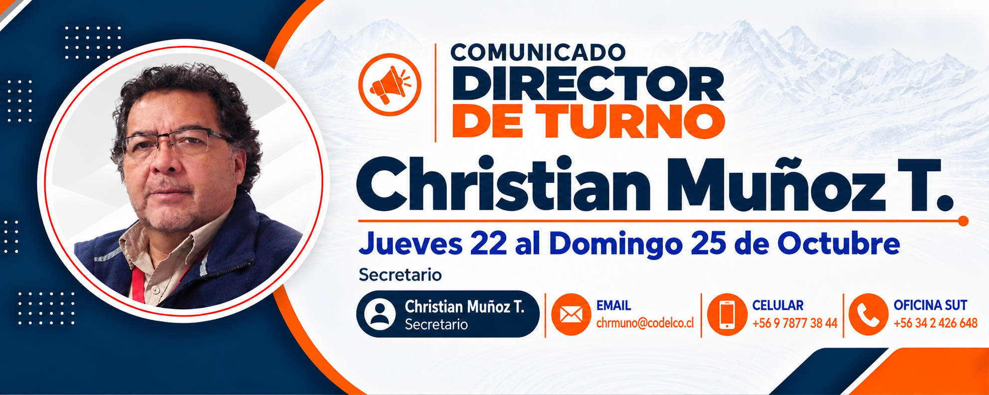 Comunicado Director de Turno_ Christian Muñoz T